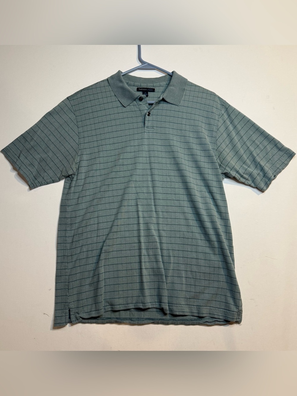 Van Heusen Olive Grid Polo Shirt - Men's